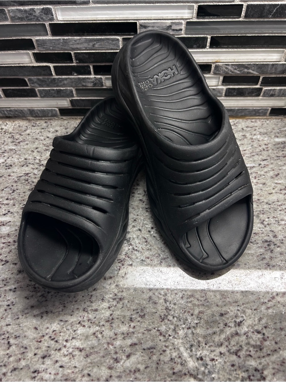 Hoka One One Black Women's Slip-On Slide Sandals